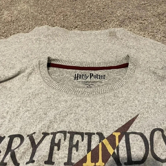 Harry Potter Sleepwear Graphic Gray Oversize 3/4 Sleeve Tunic Top Womens Medium - Picture 5 of 7